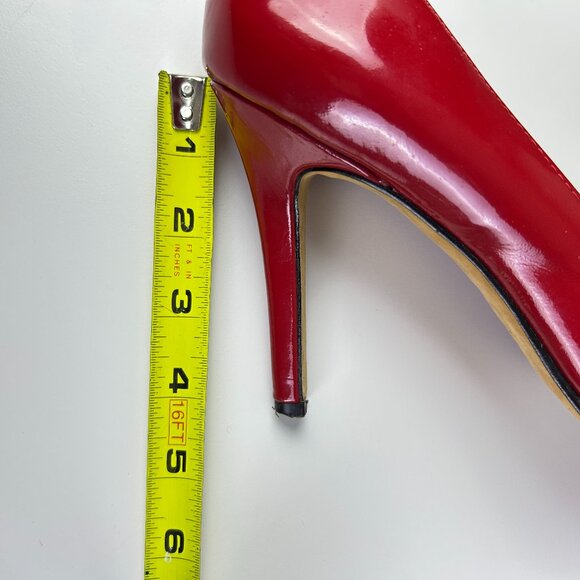 Tommy Hilfiger Red Almond Toe Patent Leather Stiletto Pumps Women's Size 8.5 - Picture 14 of 16